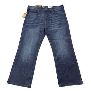 Axel Slim Boot Stretch Jeans Blue Dark Wash Denim Mens Classic Western Fit 40x30